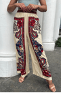 Calça pantalona lenço borboleta retro Farm
